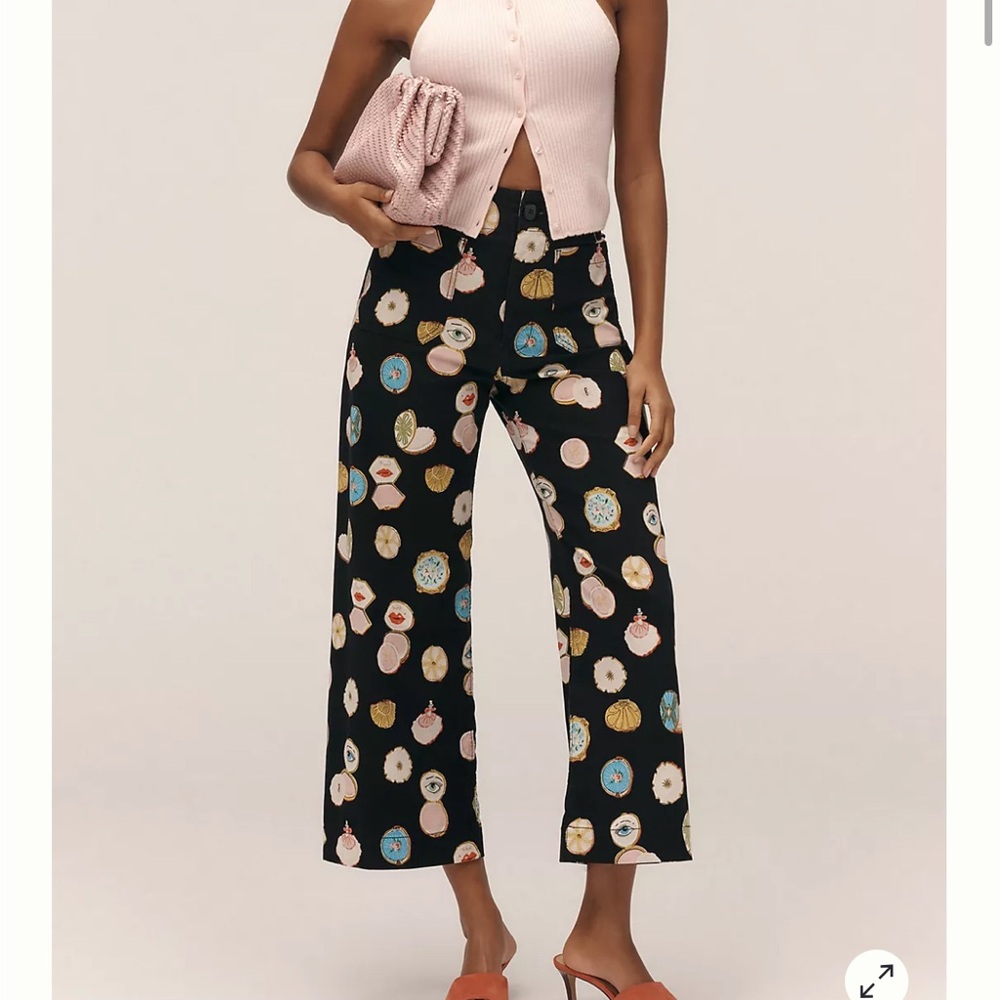 Maeve The Colette Crop Wide-Leg Pants: Danielle Kroll Edition